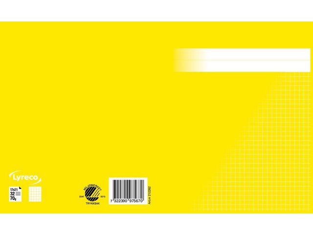 Räknehäfte 17x21cm rutat 5x5mm gul